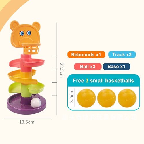 Jouet Éducatif Coloré Montessori Pour Enfant, Boule De Roulement Arc-En-Ciel, Tour De Rotation, Ensemble De Jouets Pour Bébé