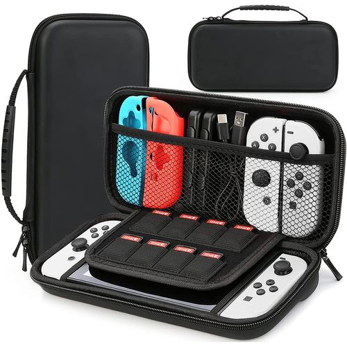 Etui Pour Nintendo Switch Oled, Housse Sacoche De Transport À Coque Rigide Anti Choc Pochette Avec Espace Pour 20 Cartouche