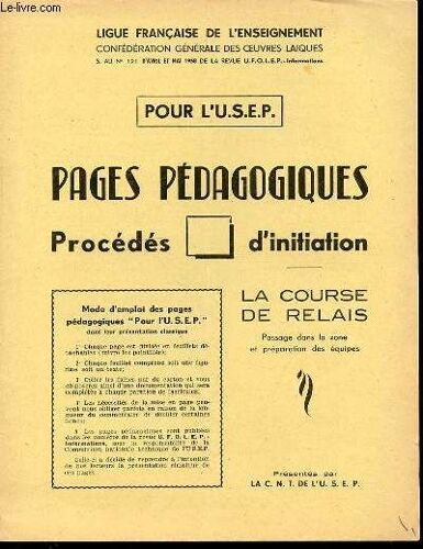 Pour L'usep : Procedes D'initiation / La Course Relais (Fiche 5 + Fiche 6 + Fiche 7 + Fiche 8).