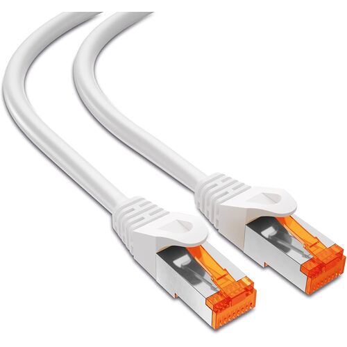 mumbi 23517 Cat.6 FTP Câble réseau de raccordement LAN Ethernet Patch avec connecteurs RJ-45 2.00m, blanc (1x)