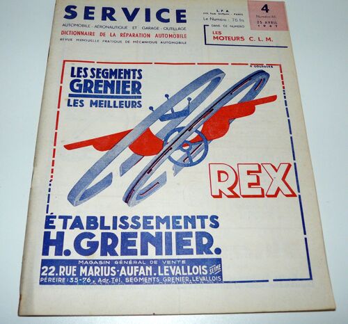 Les Moteurs C.L.M., Service Du 25 Avril 1947