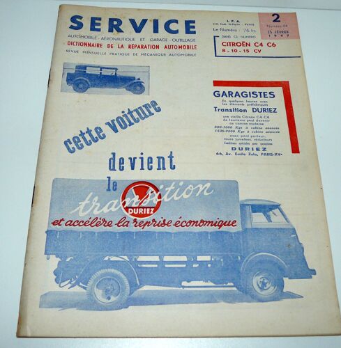 Citroën C4, C6, 8-10-15 Cv, Service Du 25 Février 1947