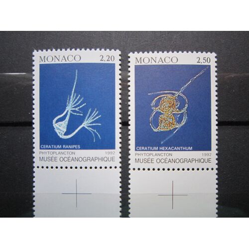 Monaco. Timbres N° 1850 Et 1851 (1992). Protection De L Environnement Marin. Les Phytoplanctons (I.I)