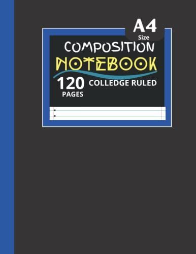 Bod College Ruled Composition Notebook, 120 Sheet, Black Cover