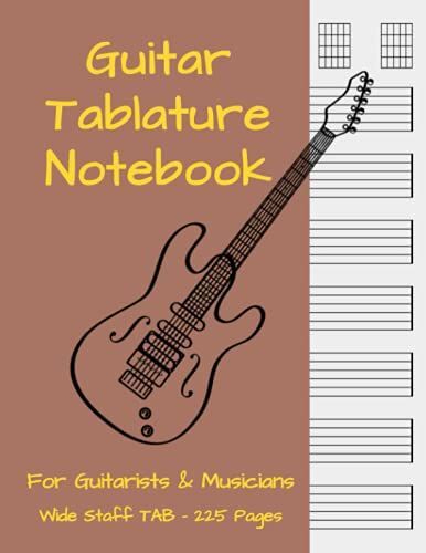 Guitar Tablature Notebook - For Guitarists & Musicians :: Wide Staff Tab Manuscript Paper | 225 Pages | 6 Blank Chord Diagrams & 7 Six-Line Staves Per ... Compose & Write Songs | Rose Color Book Cover