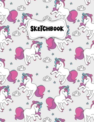 Sketchbook: Pretty Little Unicorn Sketch Book For Drawing: Blank Sketch Pad For Drawing For Kids: Sketchpad For Drawing For Kids, Bleed Proof Art Sketch Book 8.5 X 11