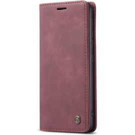 Coque Compatible Avec Samsung Galaxy A02s,Coque Rabat Cuir Avec Magnetique,Housse Protection Portefeuille Tui Cartes Stand Fonction (Rouge)