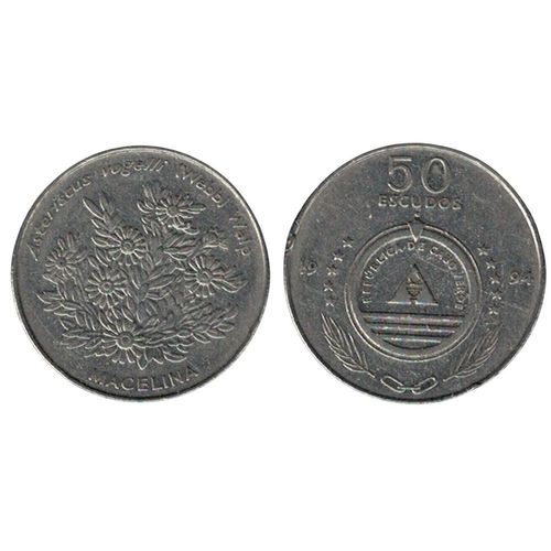 Cap Vert 1994 Pièce De Monnaie Coin 50 Escudos Flore Macelina Asteriscus Vogelii Rp157