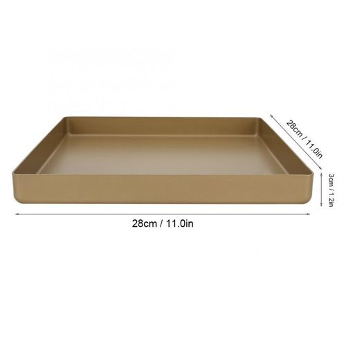 Plateau de cuisson antiadhésif en alliage d'aluminium | Or de 28x28x3cm en forme d'alliage d'aluminium, plateau de cuisson, pain, plateau de Pizza, outil de cuisson, plaque de cuisson