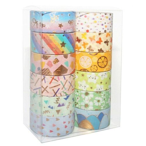 Papier Adhésif Japonais Washi Pour Scrapbooking, 12 Pièces, Papeterie Pour Album, Diy Bricolage