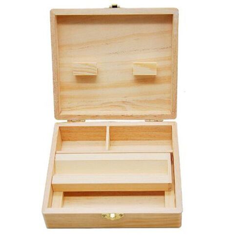 Boîte de rangement en bois naturel, plateau à cigarettes, fait à la main, boîte de rangement pour tabac et herbes, accessoires de Pipe à fumer