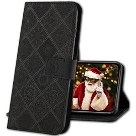 Coque Apple Iphone X,Antichoc Housse Pu Leather Gaufrage Flip Case Portefeuille Etui Rabat Bequille Fentes Pour Cartes Magnetique Coque Pour Apple Iphone X. Cy3 Black