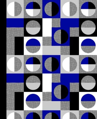 Mid Century Modern Dot Grid Notebook: Gender Neutral Gift Idea For Adults Blue And Gray Geometric Dotted Journal