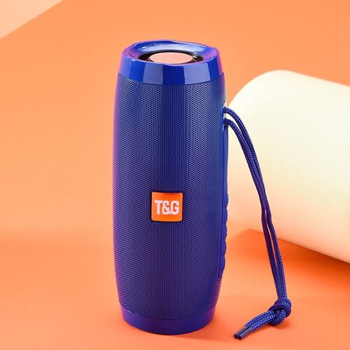 bleu - parleur Portable TG157, compatible Bluetooth, colonne, Radio FM, basse, stéréo, étanche, avec lumières LED, Microphone Audio
