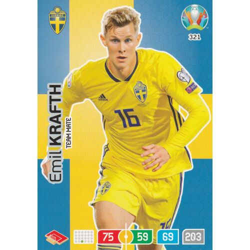 N° 321 - Carte Panini Foot Adrenalyn Xl - Uefa Euro 2020 - Emil Krafth - Sweden / Suede