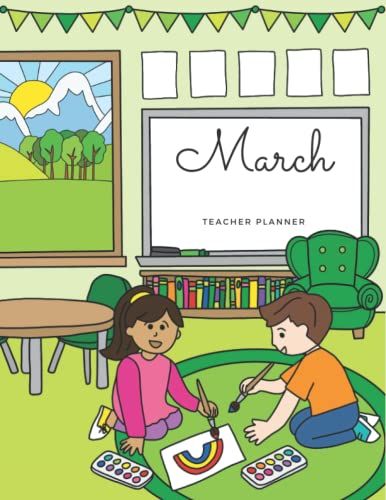 March Teacher Planner For Elementary School Teachers - Daily Planner | Lesson Plans | Small Group Planner | Gradebook