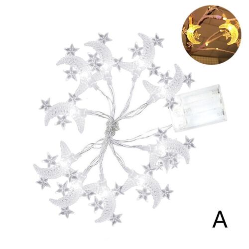 Guirlande Lumineuse Led Avec Étoiles, Lune, Noël, Féerique, Pour Chambre À Coucher, Salon, Décoration De Jardin Extérieur, 1 Pièces