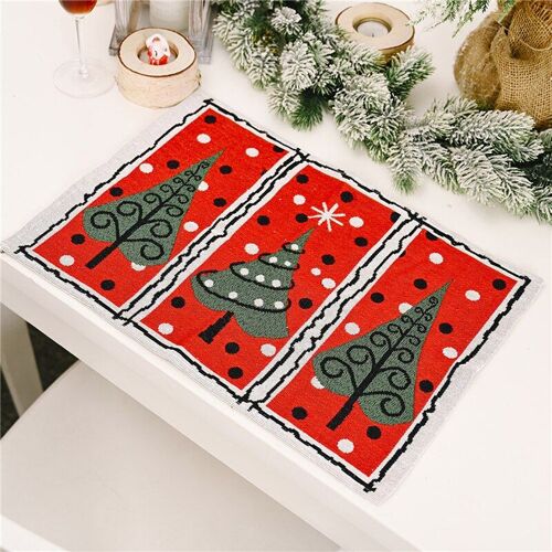 Napperons de noël rectangulaires, antidérapants, résistants à la chaleur, tapis de Table pour les vacances, décoration de Table à manger