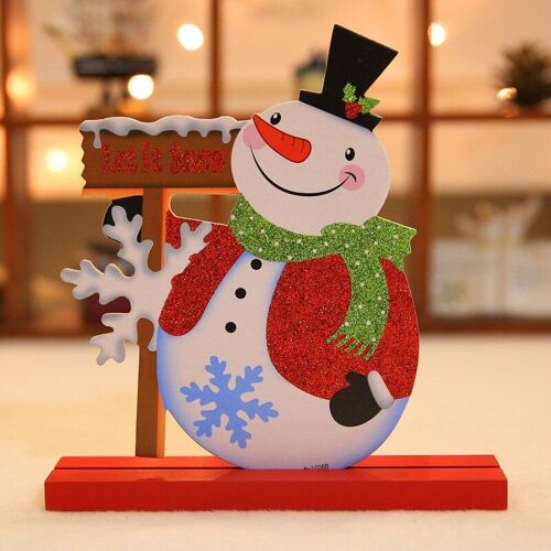 Mini Bonhomme De Neige En Bois, Lettres Anglaises Créatives, Père Noël, Ornement De Noël, Jouet, Accessoires De Décoration Pour La Maison
