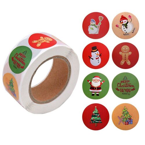Autocollants de scellage arbre de noël, 500 pièces, sac à bonbons Elk, étiquettes de décoration pour boîte cadeaux de noël, nouvel an