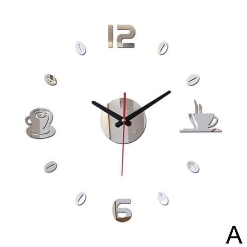 horloge murale 3d auto-adhésive étanche, décoration de tasse, analogique analogique, étanche, moderne, en acrylique