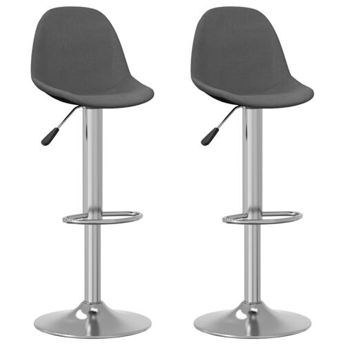 Vidaxl Tabourets De Bar 2 Pcs Gris Foncé Tissu