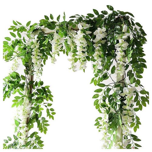 Guirlande de vignes artificielles pour la maison, 2 pièces de 2M, fausses fleurs de glycine pour décoration de mariage, jardin suspendu en rotin