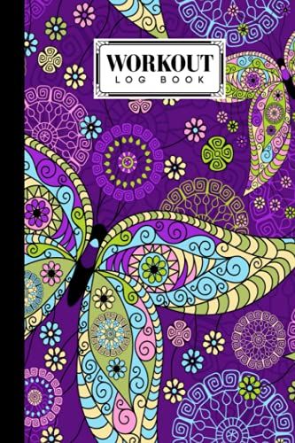 Workout Log Book: 121 Pages, Size 6" X 9" | Gym, Fitness And Training Diary | With Colorful Vintage Butterflies Design By Friedemann Herold