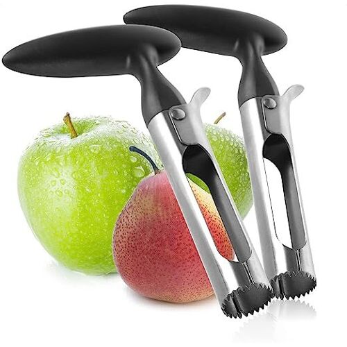 (2 Pièces - Vide Pomme - Noir)Vide-Pomme En Acier Inoxydable 430 Avec Manche En Plastique - Vide-Pomme Pratique - Évidement Des Pommes