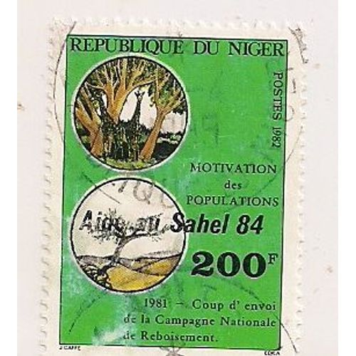 Niger- 1 Timbre Oblitéré- Aide Au Sahel- Faciale 200f