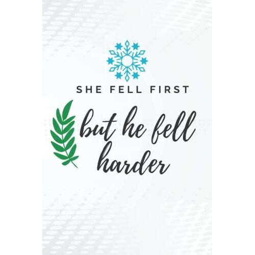 She Fell First But He Fell Harder: Journal, Notebook, Planner, Diary To Organize Your Life - Winter Garden Edition - 6x9 - Grey And White Abstract ... Holidays And More - White Circles
