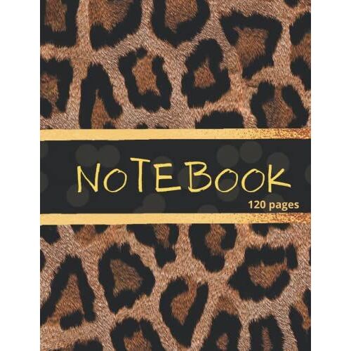 Notebook: Leopard Print Design, College Ruled Journal And Composition Book For Women And Girls, 120 Pages Lined Paper 8.5 X 11 Inches