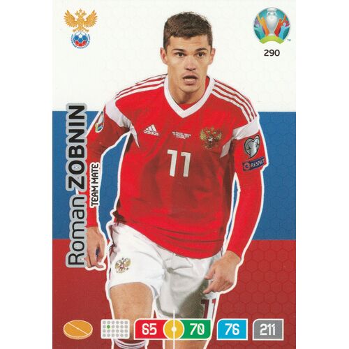 N° 290 - Carte Panini Foot Adrenalyn Xl - Uefa Euro 2020 - Roman Zobnin - Russia / Russie