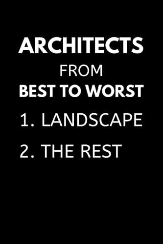 Architects From Best To Worst 1. Landscape 2. The Rest: Funny Landscape Architecture Notebook With Lined Pages, A Great Appreciation Gift Idea For Landscape Architects