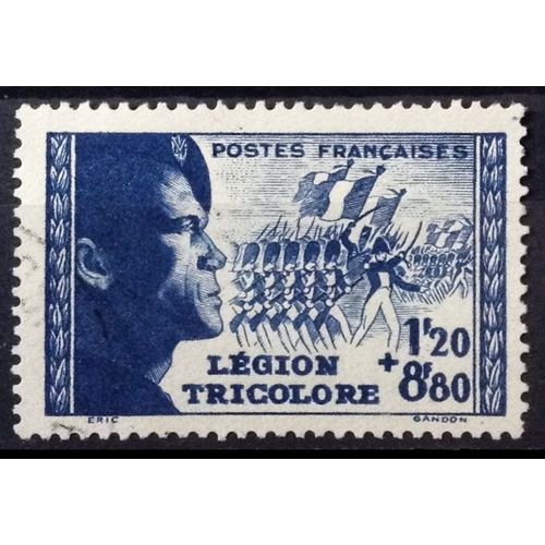 Légion Tricolore 1f20+8f80 Bleu (Superbe N° 565) Obl - Cote 12,50 - France Année 1942 - Brn83 - N24107