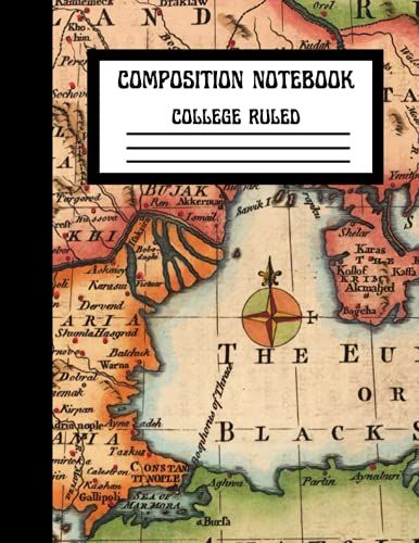 Composition Notebook: 120 Large 8.5 X 11 College Ruled Retro Vintage Map Style Composition Notebook, Perfect For Men, Women, Teenagers And Kids For ... Notebook Gifts For Birthdays And Christmas