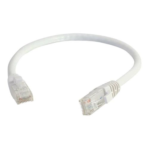 C2G Cat6 Booted Unshielded (UTP) Network Patch Cable - Cordon de raccordement - RJ-45 (M) pour RJ-45 (M) - 30 cm - UTP - CAT 6 - moulé, sans crochet, bloqué - blanc