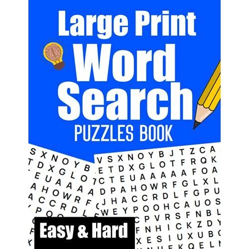 Large Print Word Search Puzzles Book(Easy & Hard)