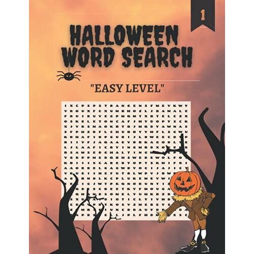 Halloween Word Search: Part One Of Halloween Word Search Series The Easy Level It's Fun For Everyone Adults And Kids Large Print Halloween Word Searches Challenging Puzzles,80 Puzzles With Solution