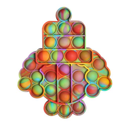 Jouet Sensoriel Anti-Stress En Forme De Clown, Anti-Stress, Puzzle De Bureau, Jouets À Presser, Coloré, Teinture Par Nouage, Dessin Animé, Méchant