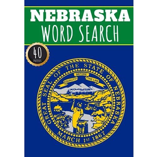 Nebraska Word Search: 40 Fun Puzzles With Words Scramble For Adults, Kids And Seniors | More Than 300 Americans Words On Nebraska And Usa Cities, ... History And Heritage, American Vocabulary
