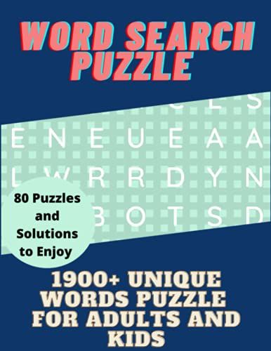 Word Search Puzzle: Word Search Puzzle Book For Adults And Kids, Large Print With Over Unique 1900 Words Random Words, Word Search With Solutions, Size 8.5 X 11 Inches, Perfect Gift