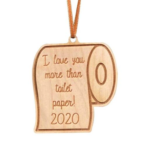 Papier Toilette En Bois, Décorationn De Noël, Pendentif De Crise, Cadeau De Nouvel An, 2020