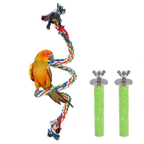 Jouet En Forme De Perruche Tressée Pour Animal De Compagnie, Cage À Oiseaux, Accessoire D'entraînement, Balançoire