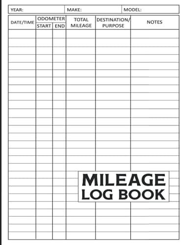 Mileage Log Book: Daily Vehicle Mileage Record Log Book Journal Notebook Tracker For Car Taxes, Work, Business And Personal Use, Tax Purposes, Miles ... Gift For Drivers, Gifts For A Car Driver