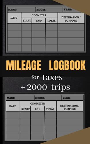 Mileage Log Book: Record And Track Your Daily Vehicle Mileage| 120 Pages| Small Size 5- 8 Inch| Mileage Log Book For Taxes
