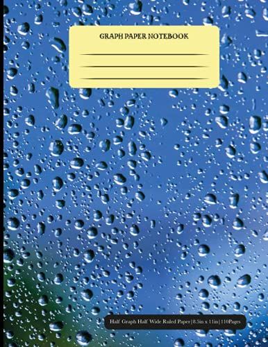 Half Graph Wide Ruled Paper Notebook: Half Grid Wide Ruled Composition Notebook For Math And Science Students Half Graph Paper Notebook|8.5"X 11"|110 Pages|Grid 5x5