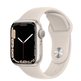 Apple Watch Series 7 (GPS) - 41 mm - aluminium droit - Montre connectée avec bracelet sport - fluoroélastomère - droit - taille du bracelet : Normal - 32 Go - Wi-Fi, Bluetooth - 32 g