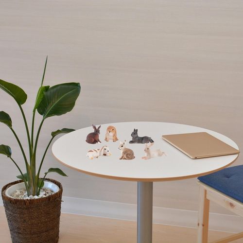 Lot De 6 Figurines De Petits Animaux En Forme De Lapin, Ensemble De Jeu Pour Cadeaux De Fête Pour Les Tout-Petits