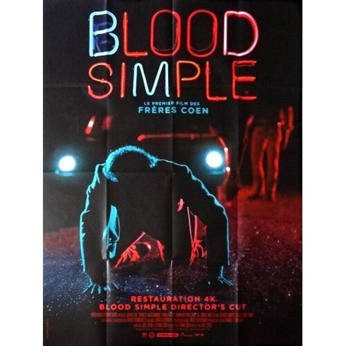 Blood Simple - Véritable Affiche De Cinéma Pliée - Format 120x160 Cm - De Joel Coen Et Ethan Coen Avec John Getz, Frances Mcdormand, Dan Hedaya, Holly Hunter - 1985 Réédition 2018